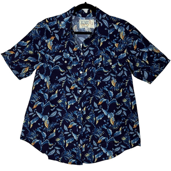 Sandrine Rose Leaf Print Button Up Blouse Women XS NWT Oversized Made in USA - Picture 1 of 8